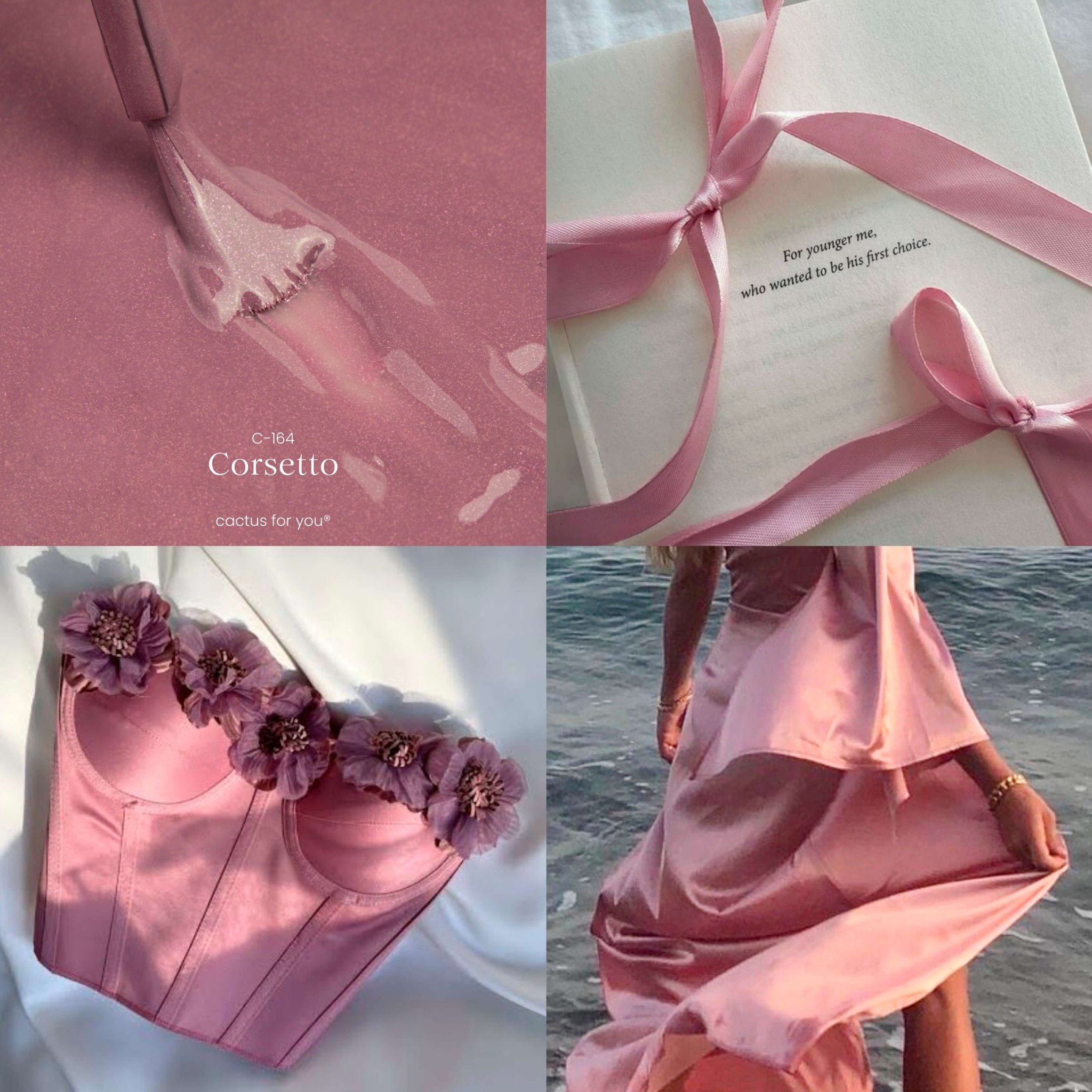 Corsetto: un collage di rosa antico e sfumature sofisticate, ideale per un look romantico e seducente in stile Coquette.