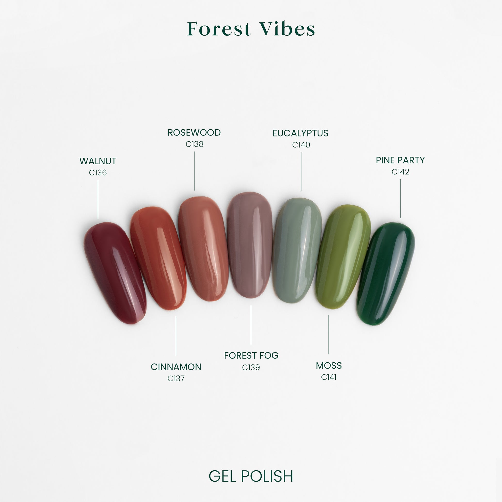 Tips con colori smalti semipermanenti Forest Vibes Collection Cactus For You