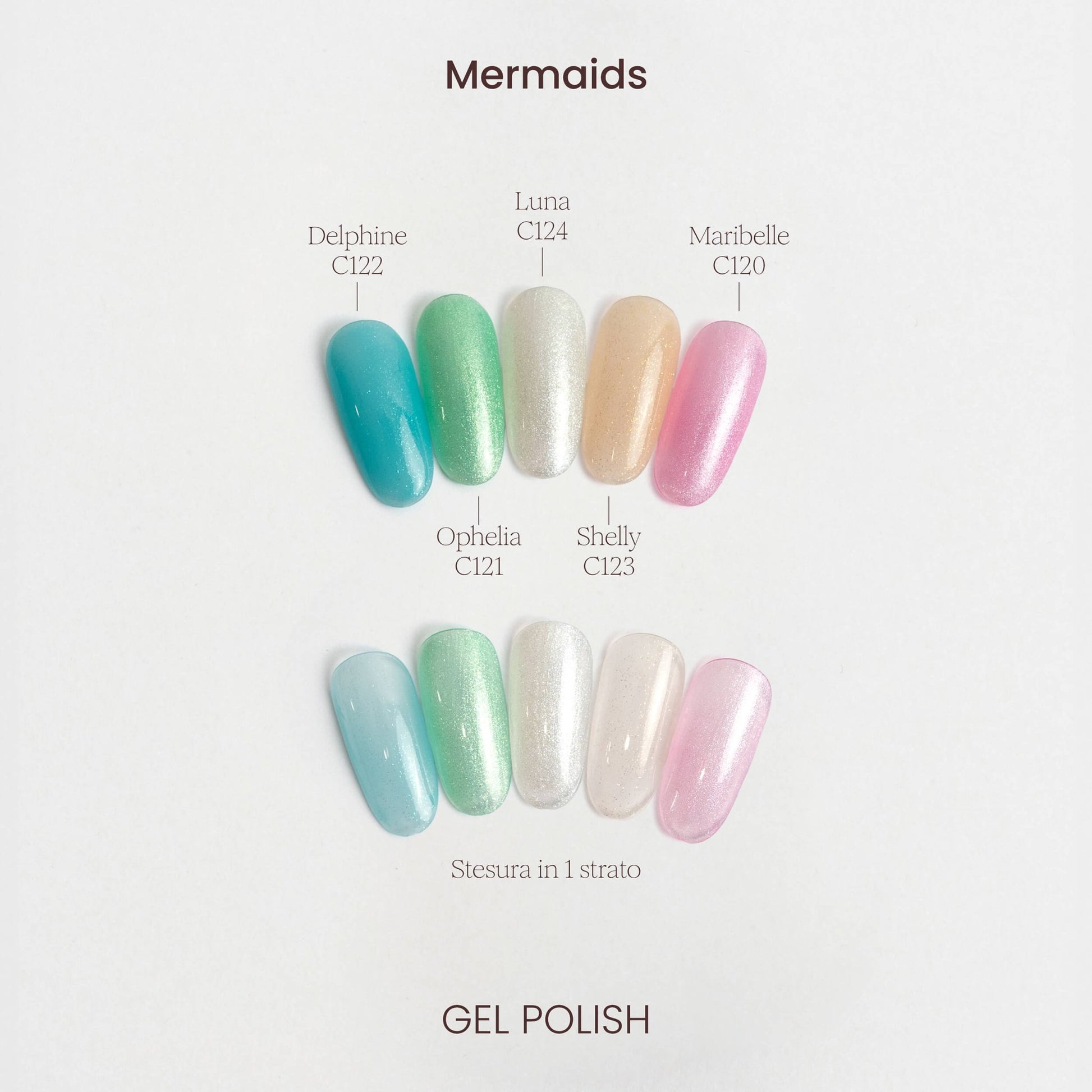 Gel Polish Mermaids Cactus For You - Smalti semipermanenti perlati, colori delicati e luminosi.