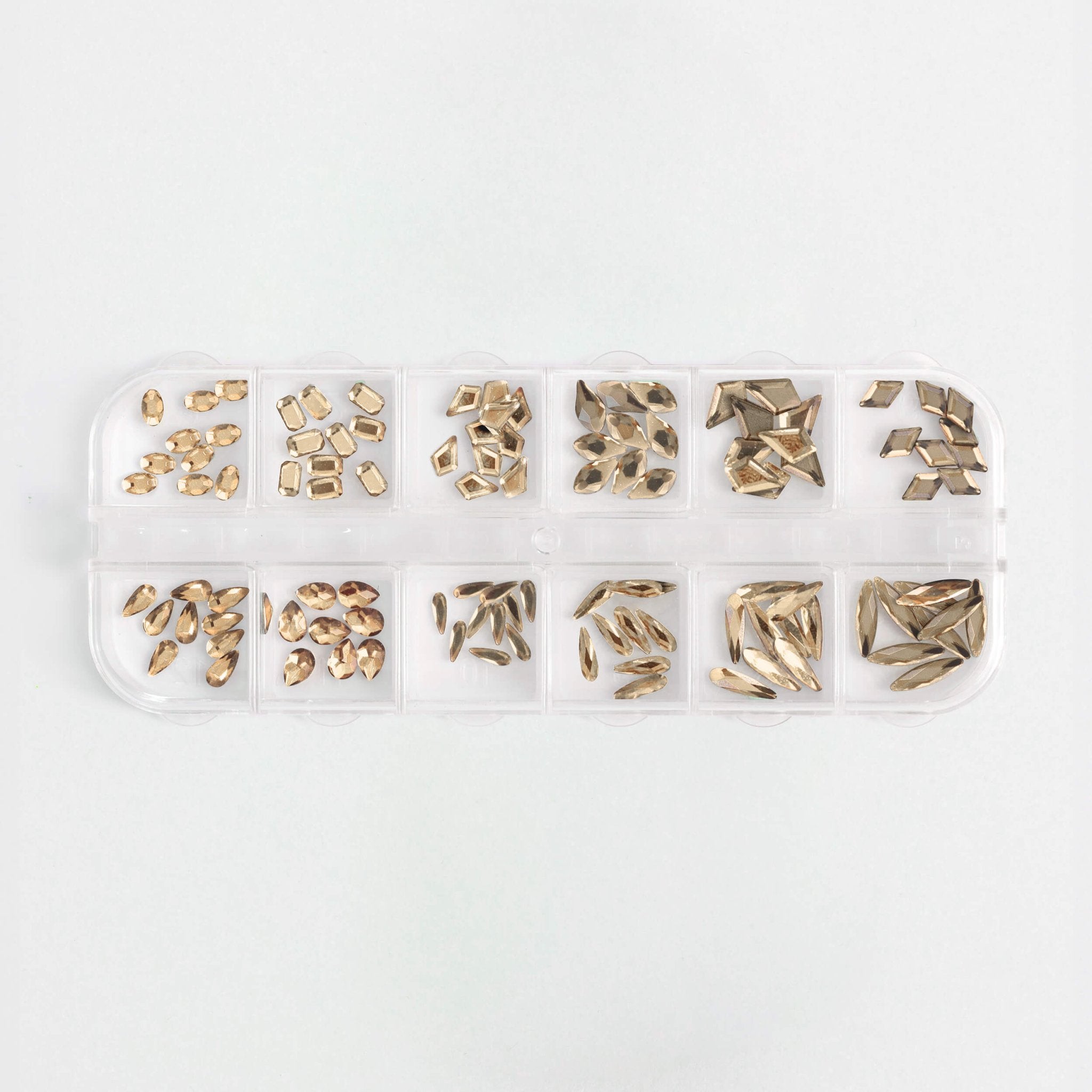 Cristalli Trasparenti AB Gold Sliver Mix Formati Vetro 3D Nail Art Strass Perline Manicure Per Unghie Decorazioni Artistiche DIY-ss6 - Foto 2