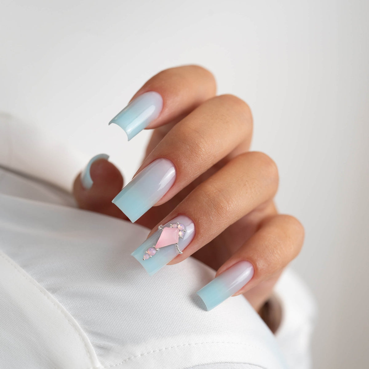 Opal pink crystals for nails