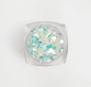 Glitter Ghiaccio per nail art in contenitore trasparente