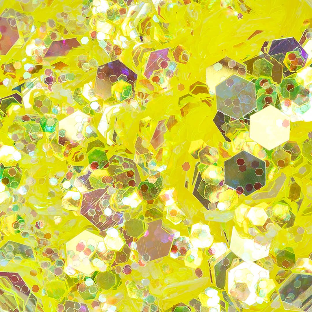 Glitter giallo iridescente per nail art, decorazioni unghie effetto brillante - Cactus For You