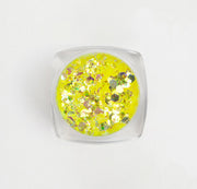 Glitter Giallo per nail art in contenitore trasparente