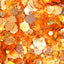 Glitter per decorazioni - arancione - dettaglio