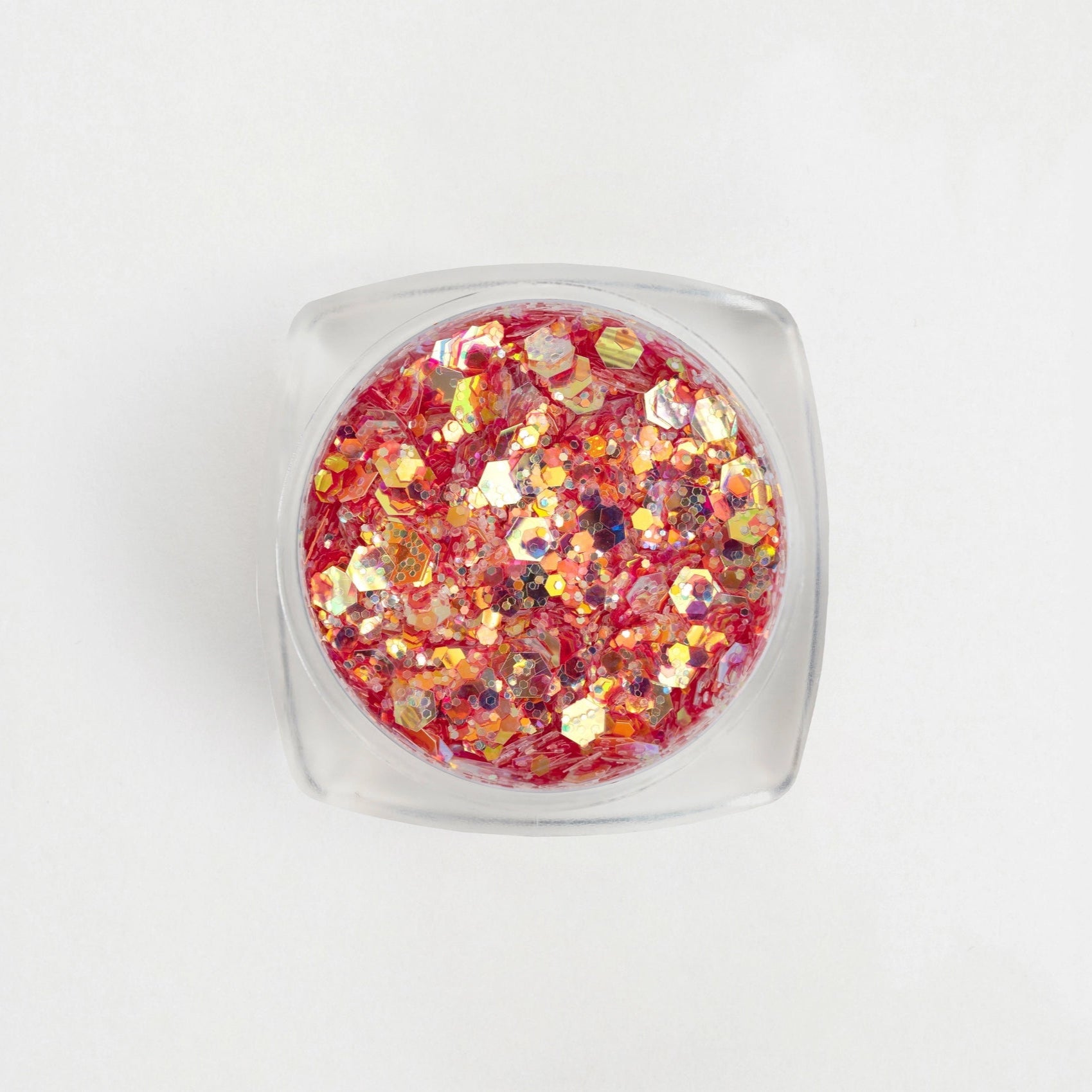 Glitter Pizza per nail art in contenitore trasparente