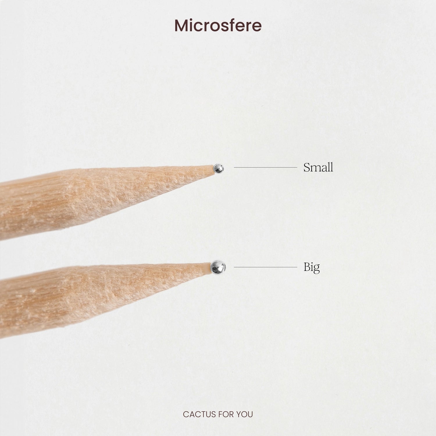 Confronto tra microsfere argento per nail art, dimensioni small e big.