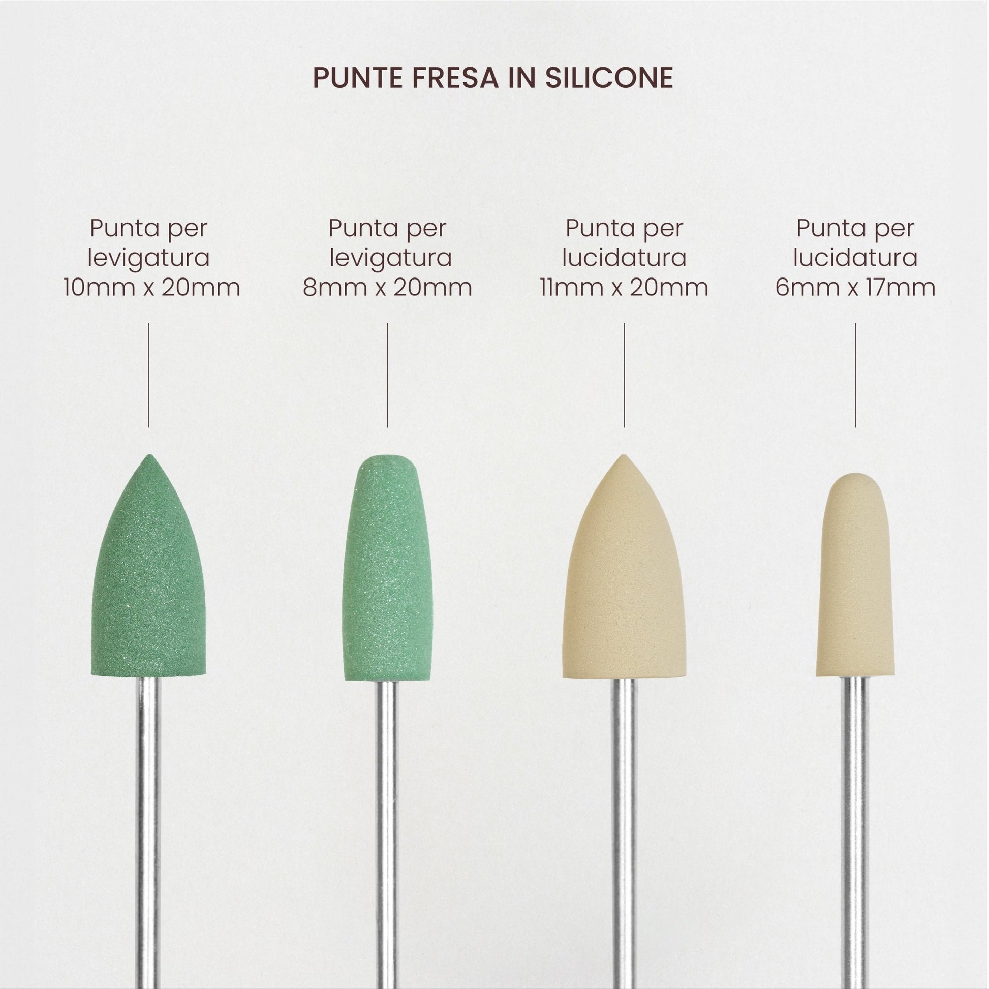 Punta fresa per unghie in Silicone per Levigatura 10mm