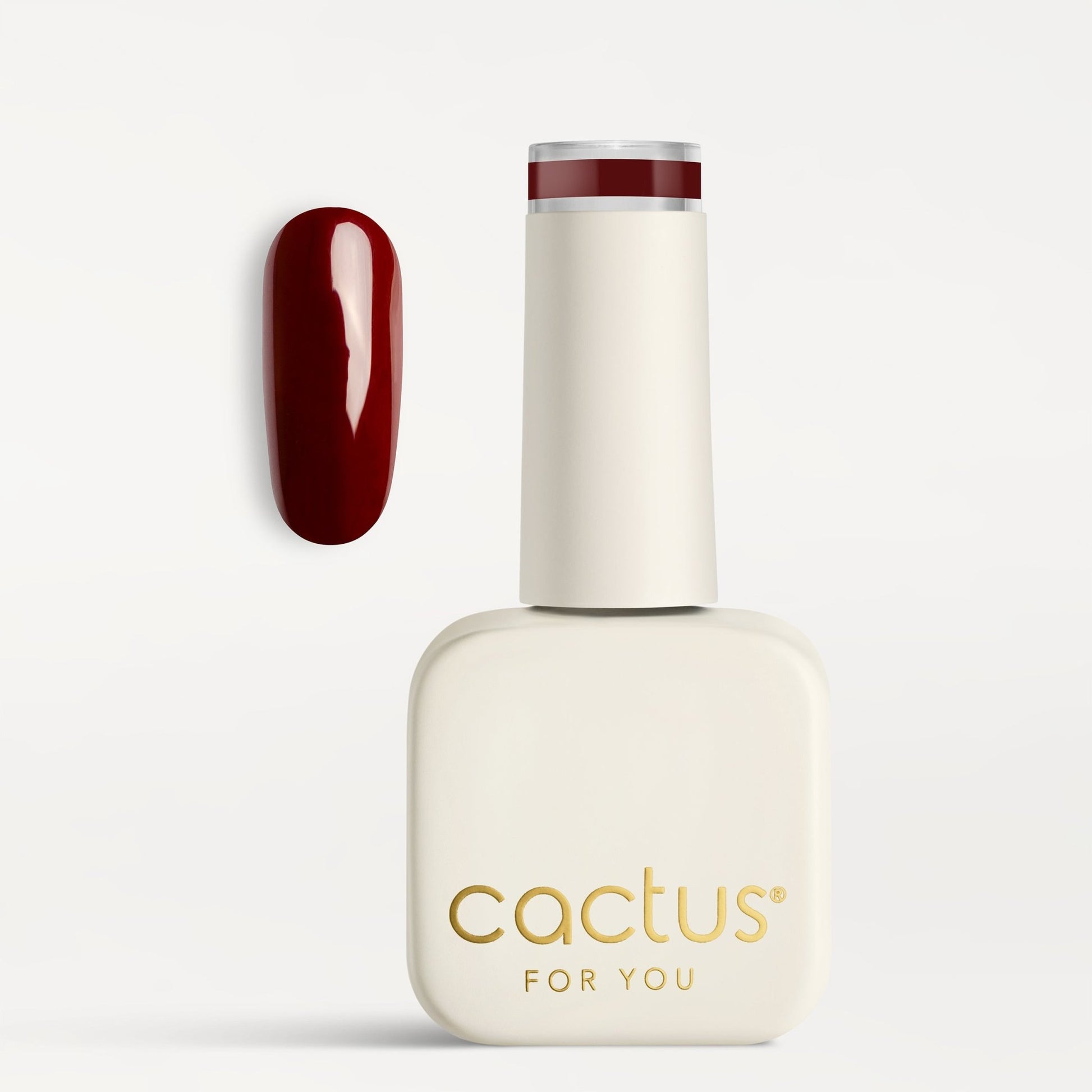 Smalto semipermanente Cherry Pie C182 Cactus For You, boccetta e swatch colore rosso freddo