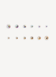 Holographic and champagne rhinestones